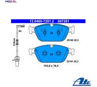 BRAKE PAD SET DISC BRAKE 13.0460-7281.2 FOR AUDI CREC/CMDA/CTUB/CGXC 3.0L 6cyl
