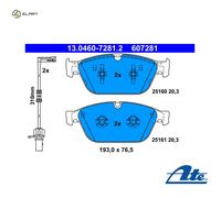 ATE Brake pad set incl. wear warning contact 13.0460-7281.2 Brake pads,Brake pad set, disc brake AUDI,Q5 (8RB),A8 (4H2, 4H8, 4HC, 4HL)