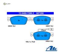 Brake pads 13.0460-7286.2 ATE for VW TRANSPORTER / CARAVELLE Mk V Bus