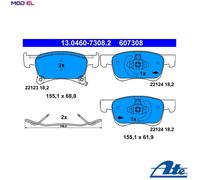 ATE Brake Pad Set 13.0460-7308.2 - Acoustic Wear Warning - Fits OPEL/VAUXHALL ADAM, CORSA E