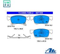 ATE Brake Pad Set 13.0460-7308.2 - Acoustic Wear Warning - Fits OPEL/VAUXHALL ADAM, CORSA E