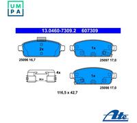 BRAKE PAD SET DISC BRAKE 13.0460-7309.2 FOR VAUXHALL ZAFIRA/Mk/III ASTRA/VI 1.4L