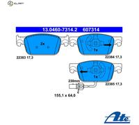 Brake pads 13.0460-7314.2 ATE for AUDI A4 B9 A4 B9 Avant A4 Allroad B9 A5