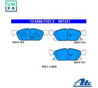 ATE Brake Pad Set 13.0460-7321.2 - Disc Brake with Acoustic Wear Warning - Ford S‑Max/Galaxy/EDGE