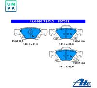 ATE Brake Pad Set 13.0460-7343.2 - Disc Brake for Jeep Grand Cherokee IV / Grand Cherokee Van