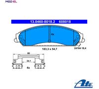 ATE 13.0460-8018.2 Brake pad set
