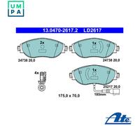 Brake pads 13.0470-2617.2 ATE for SEAT VW AUDI SKODA CUPRA
