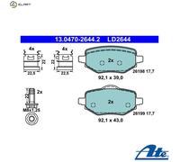 ATE 13.0470-2644.2 Brake pad set
