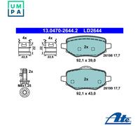 ATE 13.0470-2644.2 Brake pad set