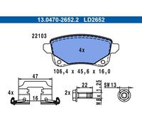 ATE 13.0470-2652.2 Brake pad set