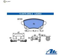 ATE 13.0470-2652.2 Brake pad set