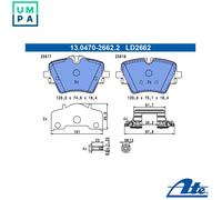 ATE 13.0470-2662.2 Brake pad set
