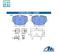 BRAKE PAD SET DISC BRAKE 13.0470-2663.2 FOR MINI BMW B38 A15 P 1.5L 3cylB 2.0L