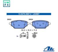 ATE 13.0470-2667.2 Brake pad set