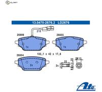 ATE 13.0470-2676.2 Brake pad set