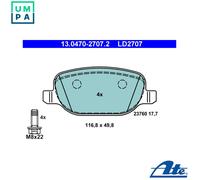 ATE 13.0470-2707.2 Brake pad set