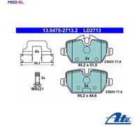 BRAKE PAD SET DISC BRAKE 13.0470-2713.2 FOR BMW N46B20C/BD/CB 2.0L 4cyl 3 E90