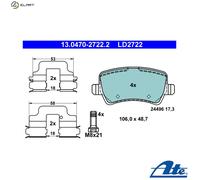 ATE Brake Pads 13.0470-2722.2 - Disc Brake Pad Set for Land Rover, Ford, Volvo