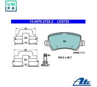 Brake pads 13.0470-2722.2 ATE for LAND ROVER FORD VOLVO