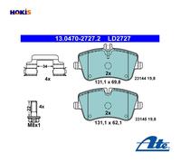 ATE Ceramic Brake pad set 13.0470-2727.2 prepared for wear indicator, excl. wear warning contact with brake caliper screws with accessories