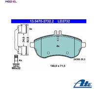 Brake pads 13.0470-2732.2 ATE for MERCEDES-BENZ C-CLASS T-Model SLK C-CLASS SLC