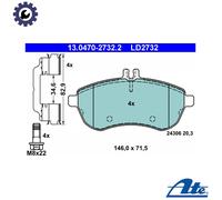 ATE 13.0470-2732.2 Brake Pads Set Front for Mercedes C E SLK SLC