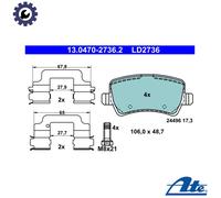 ATE 13.0470-2736.2 Brake pad set