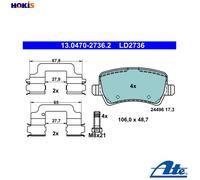 Brake pads 13.0470-2736.2 ATE for VOLVO V60 I V70 III XC60 I SUV S80 II XC70 II