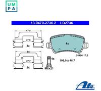 Brake pads 13.0470-2736.2 ATE for VOLVO V60 I V70 III XC60 I SUV S80 II XC70 II