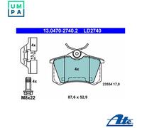 ATE 13.0470-2740.2 Brake pad set