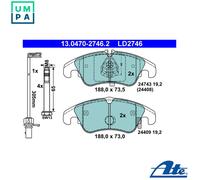 ATE Brake Pad Set 13.0470-2746.2 - Front Disc Pads for Audi A4 B8, A5 Sportback & Convertible