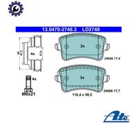 Brake pads 13.0470-2748.2 ATE for AUDI VW