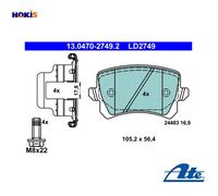 BRAKE PAD SET DISC BRAKE 13.0470-2749.2 FOR SKODA SUPERB/II OCTAVIA/Combi VW
