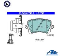 Brake pads 13.0470-2749.2 ATE for VW SEAT SKODA AUDI