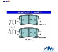ATE Ceramic Brake pad set 13.0470-2755.2 with acoustic wear warning with accessories VAUXHALL: Insignia Mk1, INSIGNIA Mk1, Insignia Mk1 Limousine