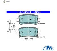 ATE Ceramic Brake pad set 13.0470-2755.2 with acoustic wear warning with accessories VAUXHALL: Insignia Mk1, INSIGNIA Mk1, Insignia Mk1 Limousine