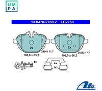 BRAKE PAD SET DISC BRAKE 13.0470-2760.2 FOR MINI BMW 5/F10/X3/SAV/F2/F11/G30