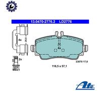 ATE Disc Brake Pads Set T5101 - New for Mercedes Benz A-Class W168 M 166 960