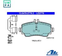 ATE Disc Brake Pads Set T5101 - New for Mercedes Benz A-Class W168 M 166 960