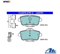 Brake pads 13.0470-2781.2 ATE for MERCEDES-BENZ M-CLASS GLE Coupe GLE