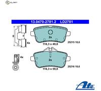 BRAKE PAD SET DISC BRAKE 13.0470-2781.2 FOR MERCEDES-BENZ OM 651.960 2.1L 4cyl