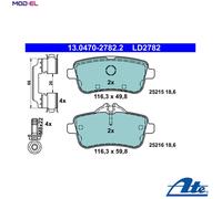 BRAKE PAD SET DISC BRAKE 13.0470-2782.2 FOR MERCEDES-BENZ OM 651.960 2.1L 4cyl