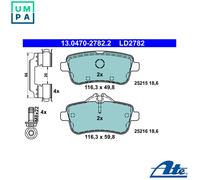 ATE 13.0470-2782.2 Brake pad set