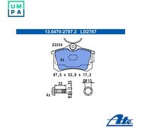 BRAKE PAD SET DISC BRAKE 13.0470-2787.2 FOR SKODA VW GOLF/IV BORA POLO PASSAT
