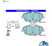 ATE Brake Pad Set 13.0470-2795.2 Front for MINI & BMW