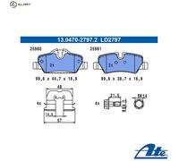 ATE Brake Pads 13.0470-2797.2 - Disc Brake Set for MINI Convertible / One