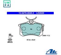 Brake pads 13.0470-2820.2 ATE for SEAT AUDI VW SKODA CITROËN PEUGEOT