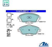 ATE Brake Pad Set 13.0470-2857.2 – Fits OPEL Meriva A, Corsa C, Combo (MPV)