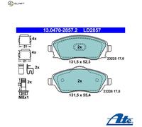 ATE Brake Pad Set 13.0470-2857.2 – Fits OPEL Meriva A, Corsa C, Combo (MPV)