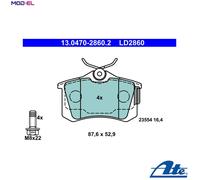 Brake pads 13.0470-2860.2 ATE for AUDI VW